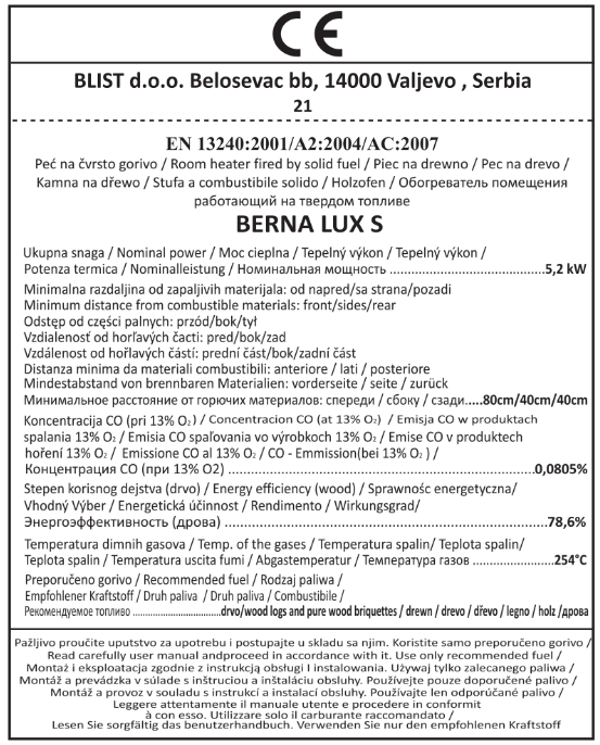 tabliczka znamionowa berna lux s