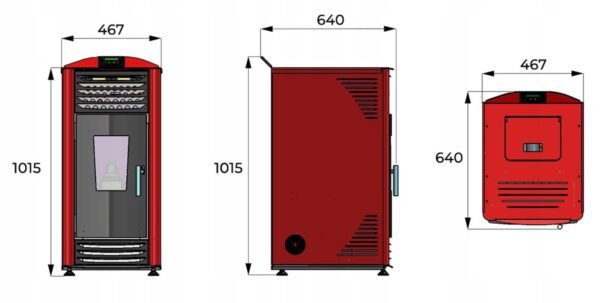 Piec powietrzny ekologiczny na pellet HELENA 8 kW biały A++