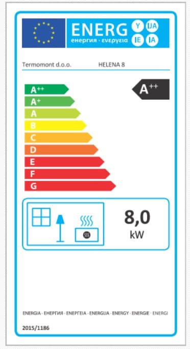 Piec powietrzny ekologiczny na pellet HELENA 8 kW biały A++