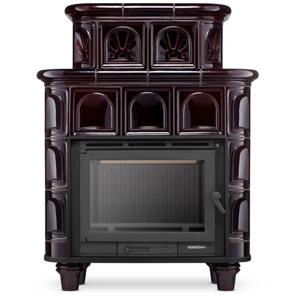 Piec kominek piecyk koza kaflowy ceramiczny obudowa kominkowa SALZBURG brązowy wkład FERGUSS FGS-LUX18 11,7 kW